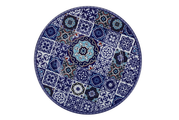 Hermia Vajilla de Porcelana de 24 Piezas en Azul Marino y Turquesa